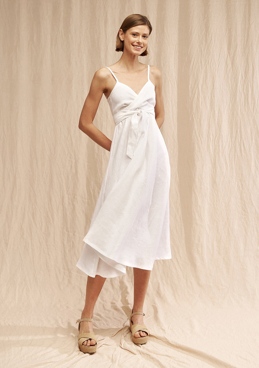 Long linen strap dress Arielle