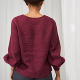 Long sleeve linen blouse Giselle