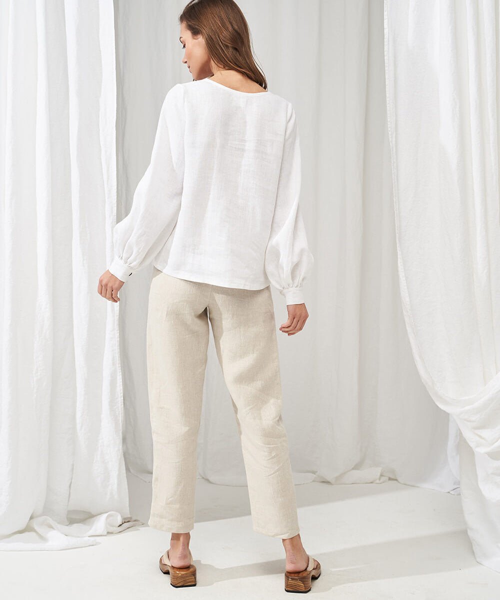 Long sleeve linen blouse Giselle