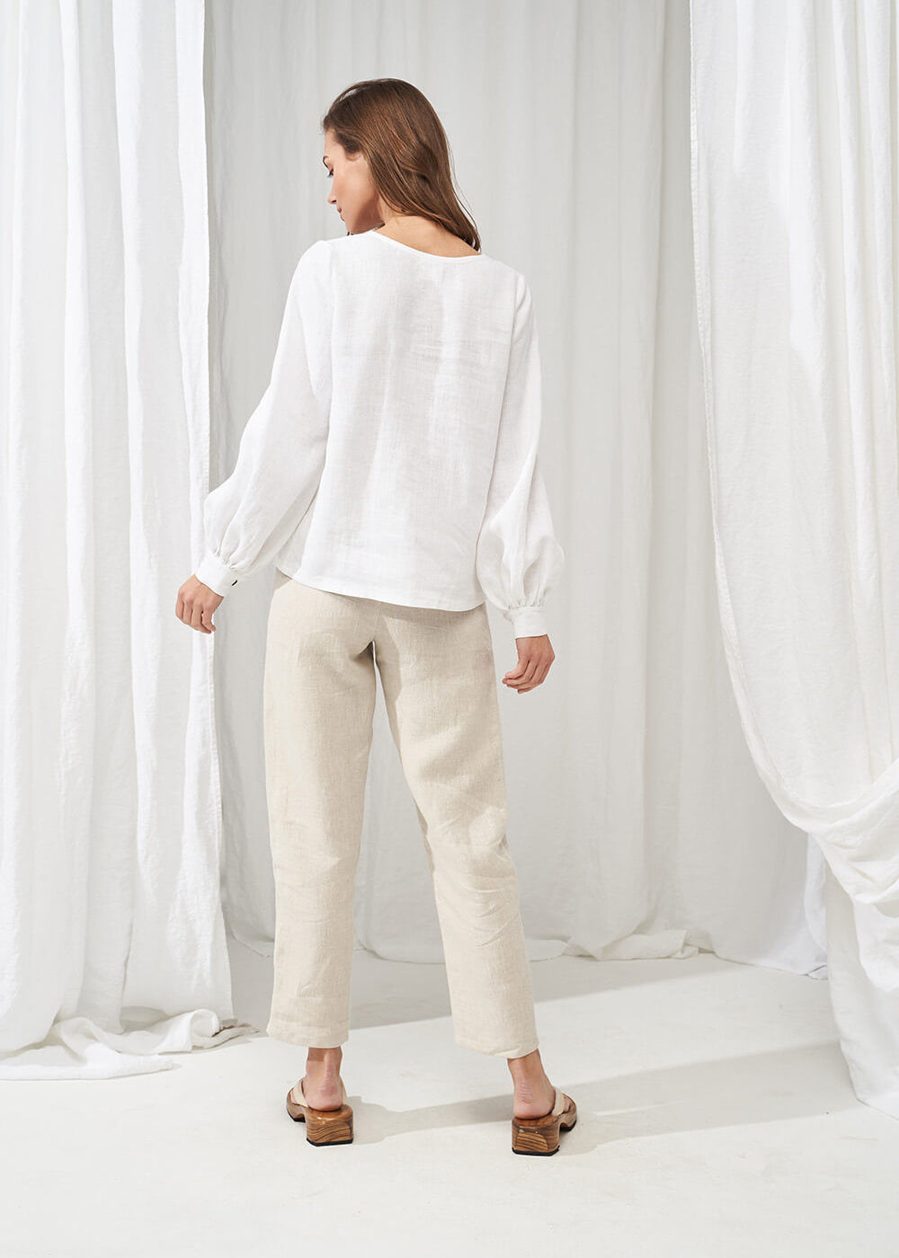 Long sleeve linen blouse Giselle