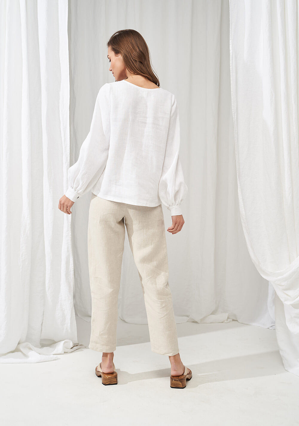 Long sleeve linen blouse Giselle