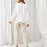 Long sleeve linen blouse Giselle