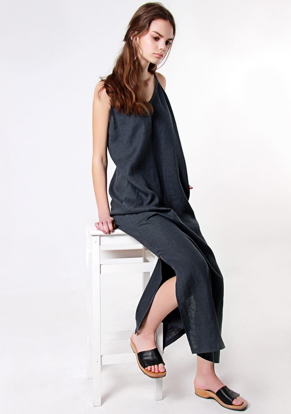 Maxi linen cami dress Zoe