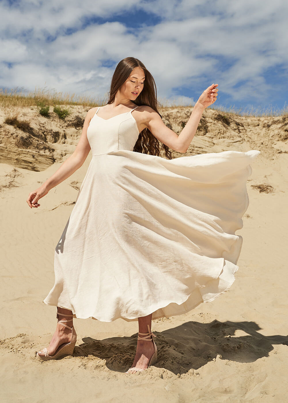 Maxi linen circle dress Odessa