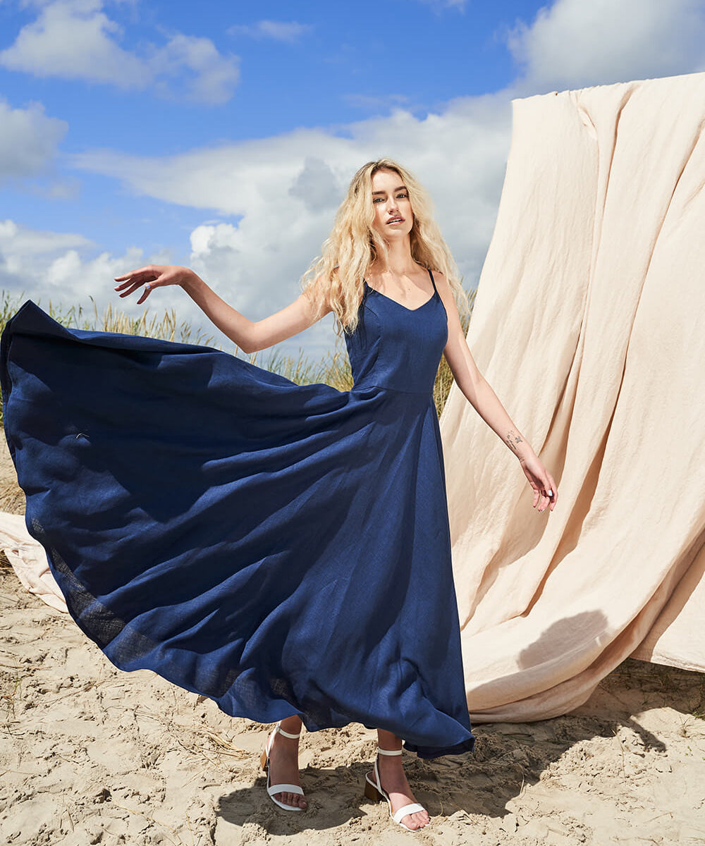 Maxi linen circle dress Odessa