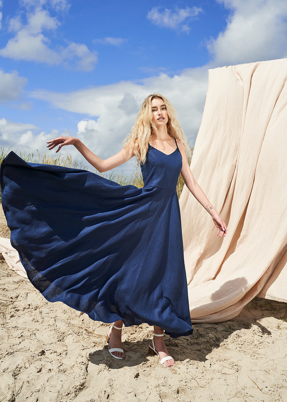 Maxi linen circle dress Odessa