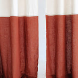 Mid century color block linen curtain – photo 1