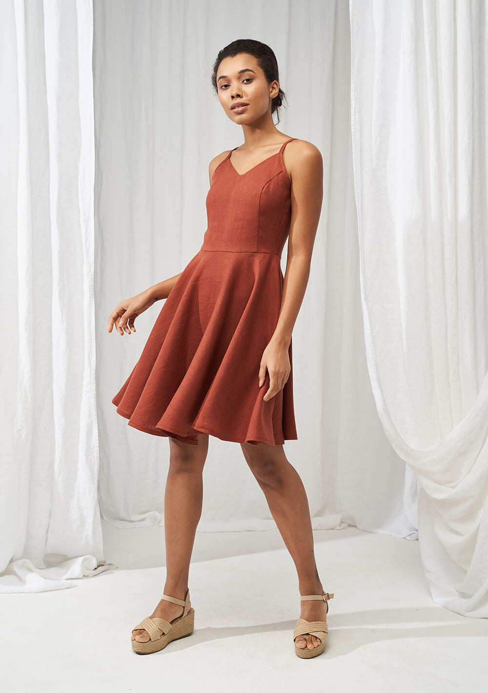 Midi linen circle dress Odessa