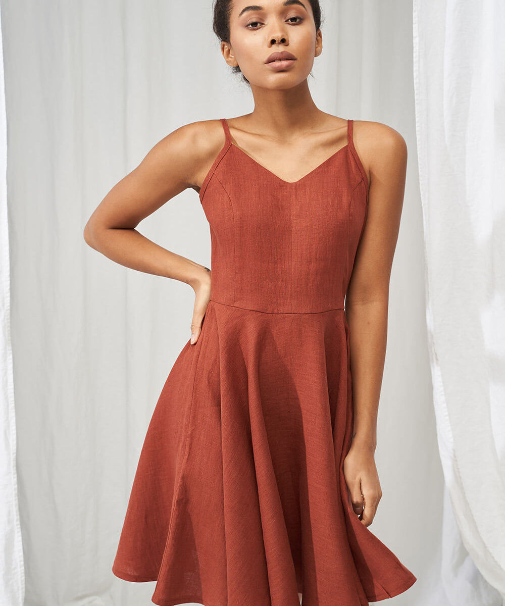 Midi linen circle dress Odessa