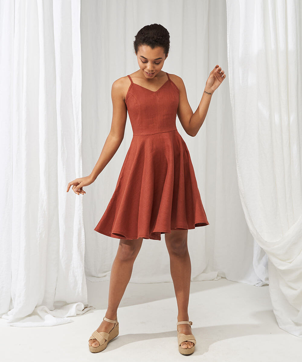 Midi linen circle dress Odessa