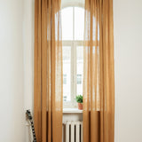 Minimalist linen curtain panel – photo 1