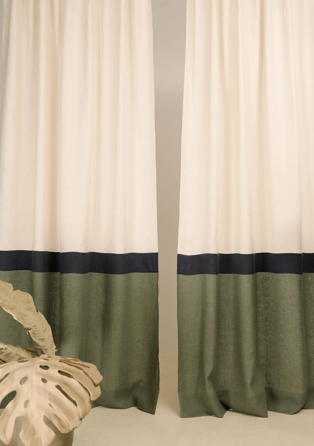 Multifunctional heading linen curtains