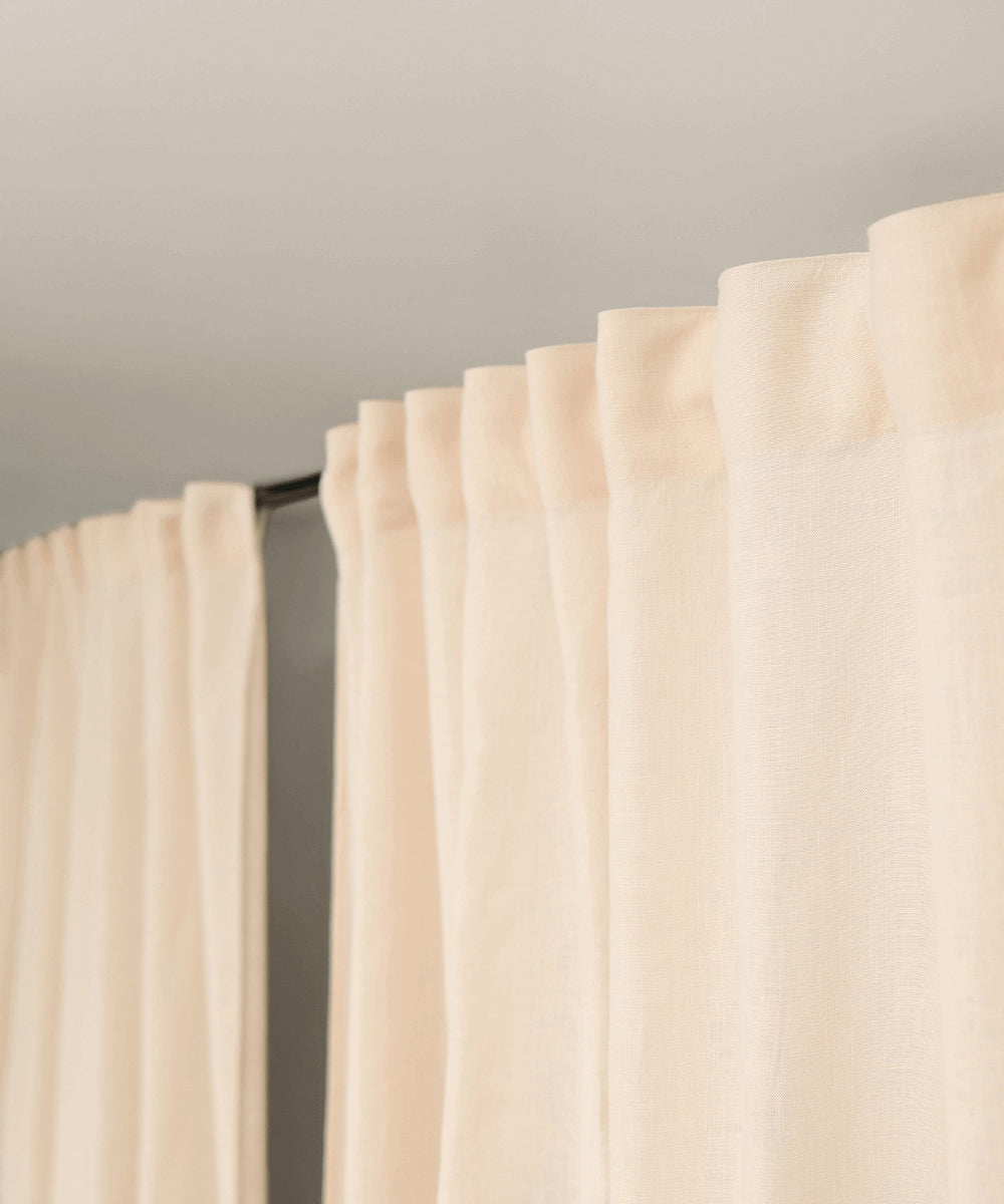 Multifunctional heading linen curtains