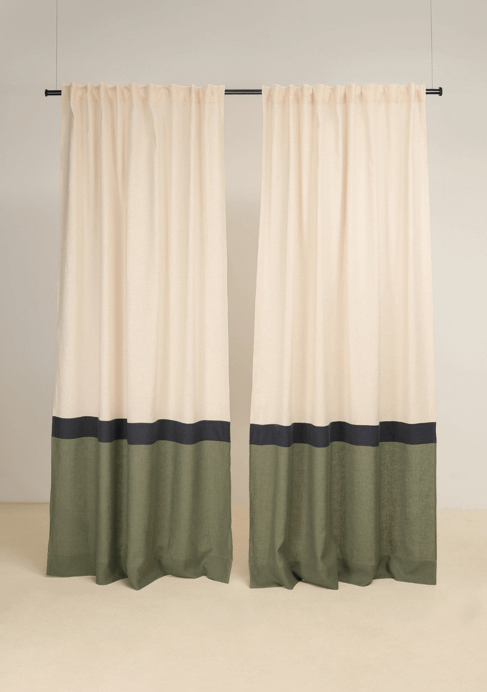 Multifunctional heading linen curtains