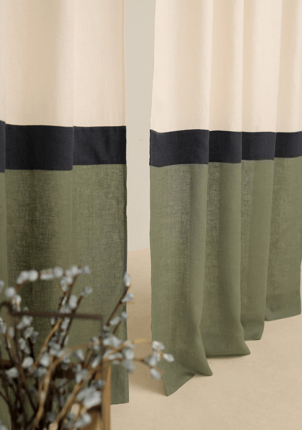 Multifunctional heading linen curtains