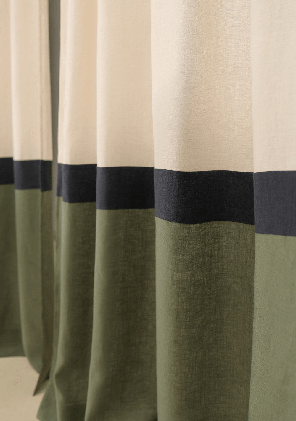 Multifunctional heading linen curtains