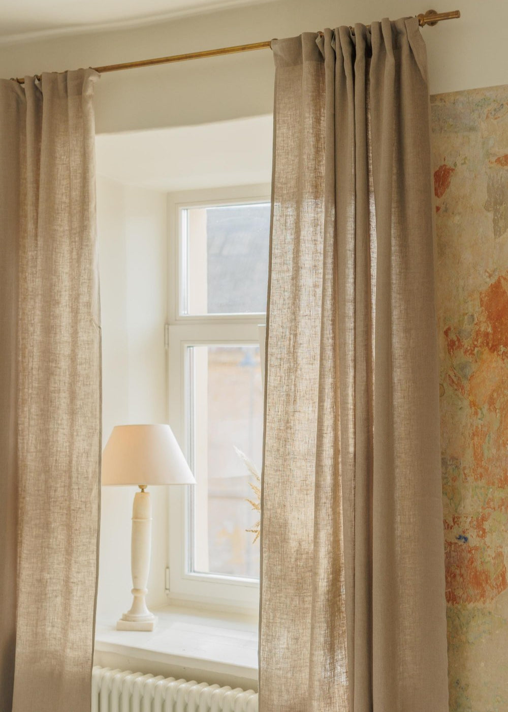 Natural undyed linen curtain panel – photo 1