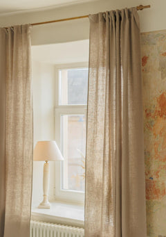 Natural undyed linen curtain panel – photo 1