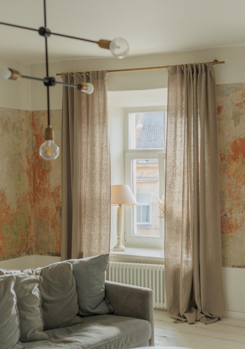 Natural undyed linen curtain panel – photo 3