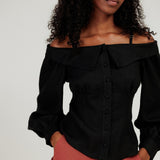 Off shoulder linen blouse Sylvie