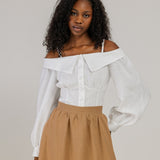 Off shoulder linen blouse Sylvie