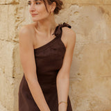 One shoulder linen dress Rachel