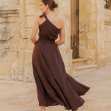 One shoulder linen dress Rachel