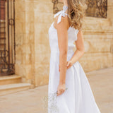 One shoulder linen wedding dress Rachel