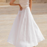 One shoulder linen wedding dress Rachel