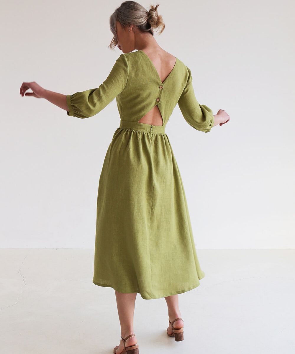 Open back linen dress Madeleine