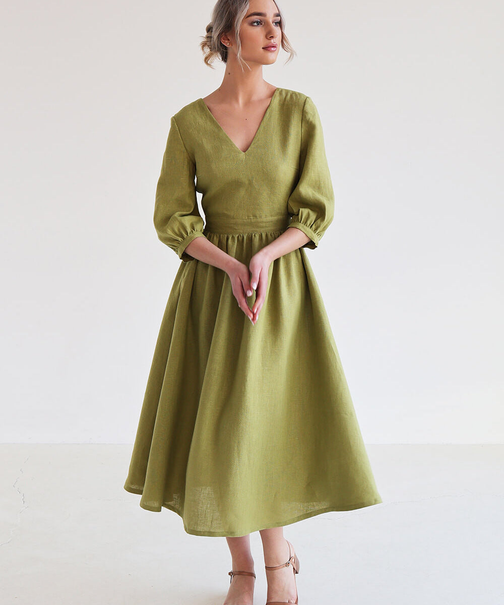 Open back linen dress Madeleine
