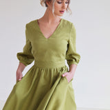 Open back linen dress Madeleine