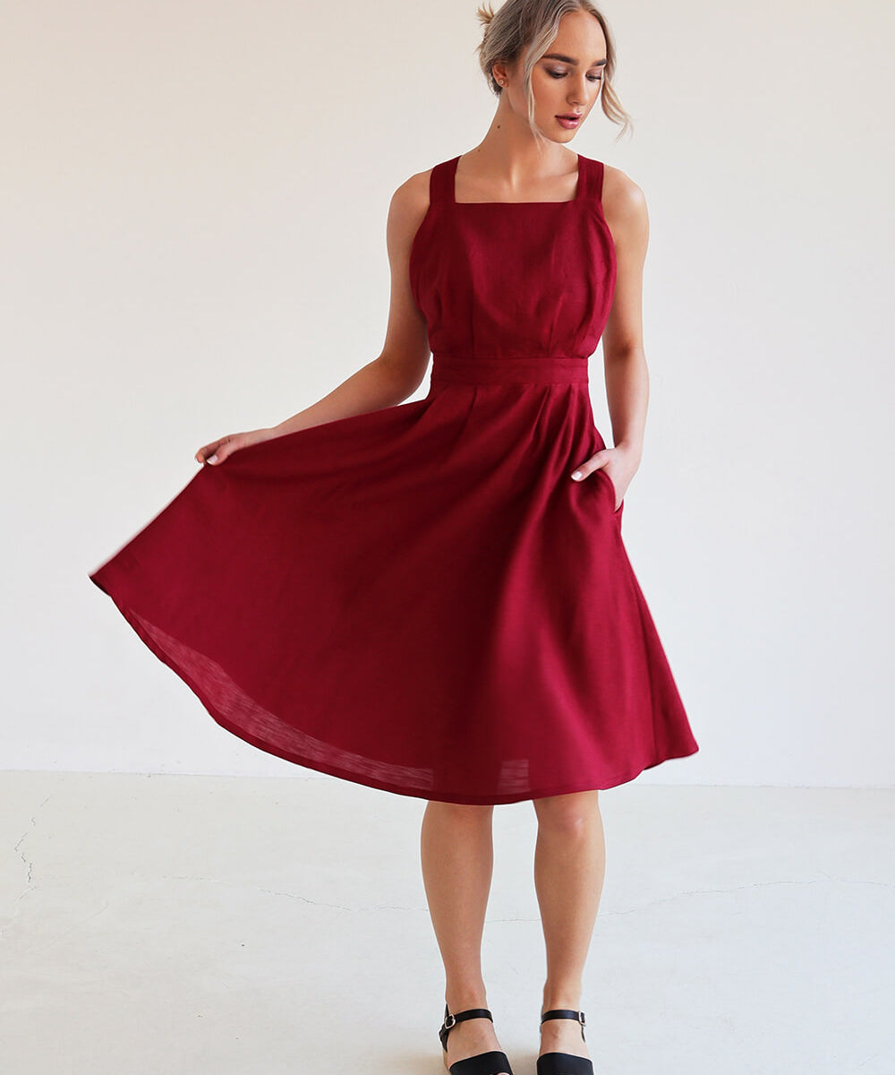 Open back linen dress Paula