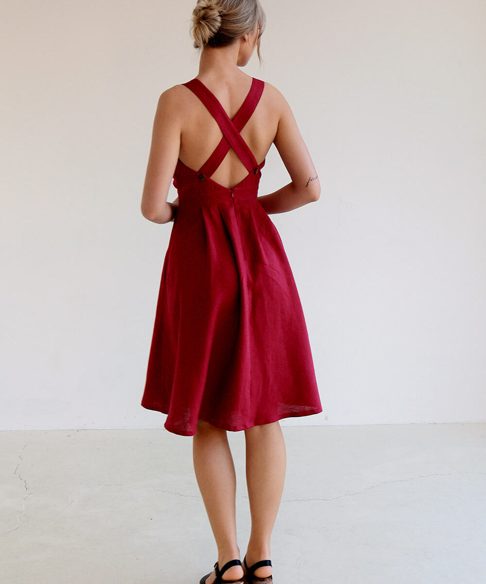 Open back linen dress Paula