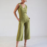 Open back linen jumpsuit Uma