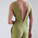 Open back linen jumpsuit Uma