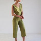 Open back linen jumpsuit Uma
