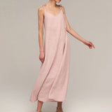 Linen maxi dress with open back Winona