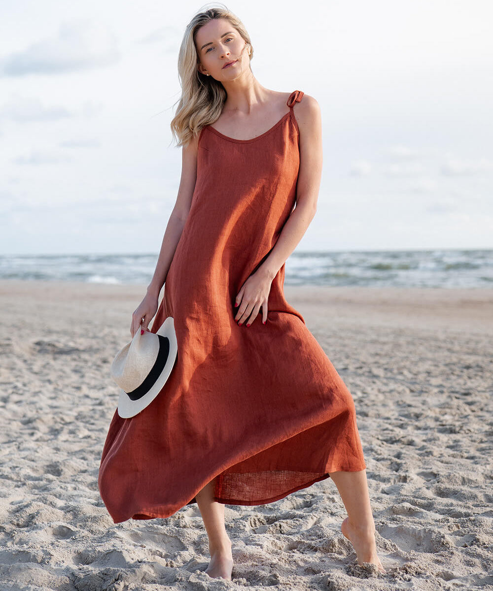 Open back linen maxi dress Winona