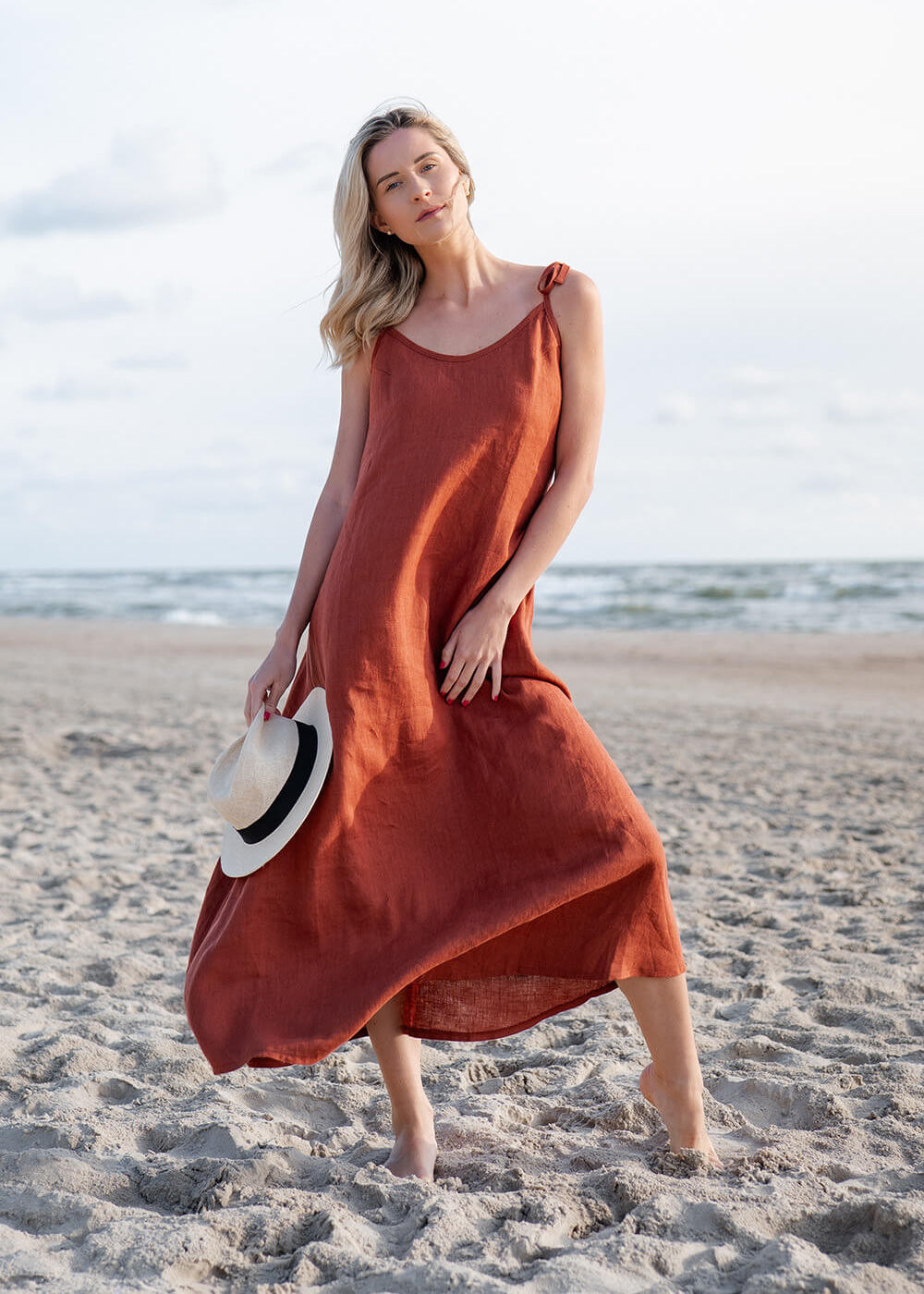 Open back linen maxi dress Winona