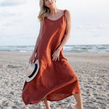Open back linen maxi dress Winona