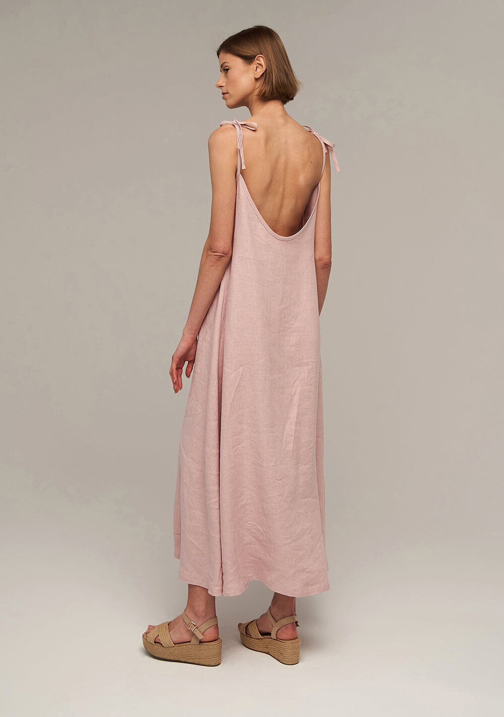 Open back linen maxi dress Winona