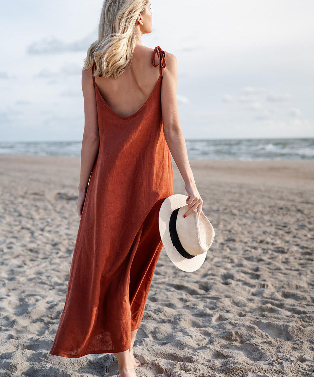 Open back linen maxi dress Winona