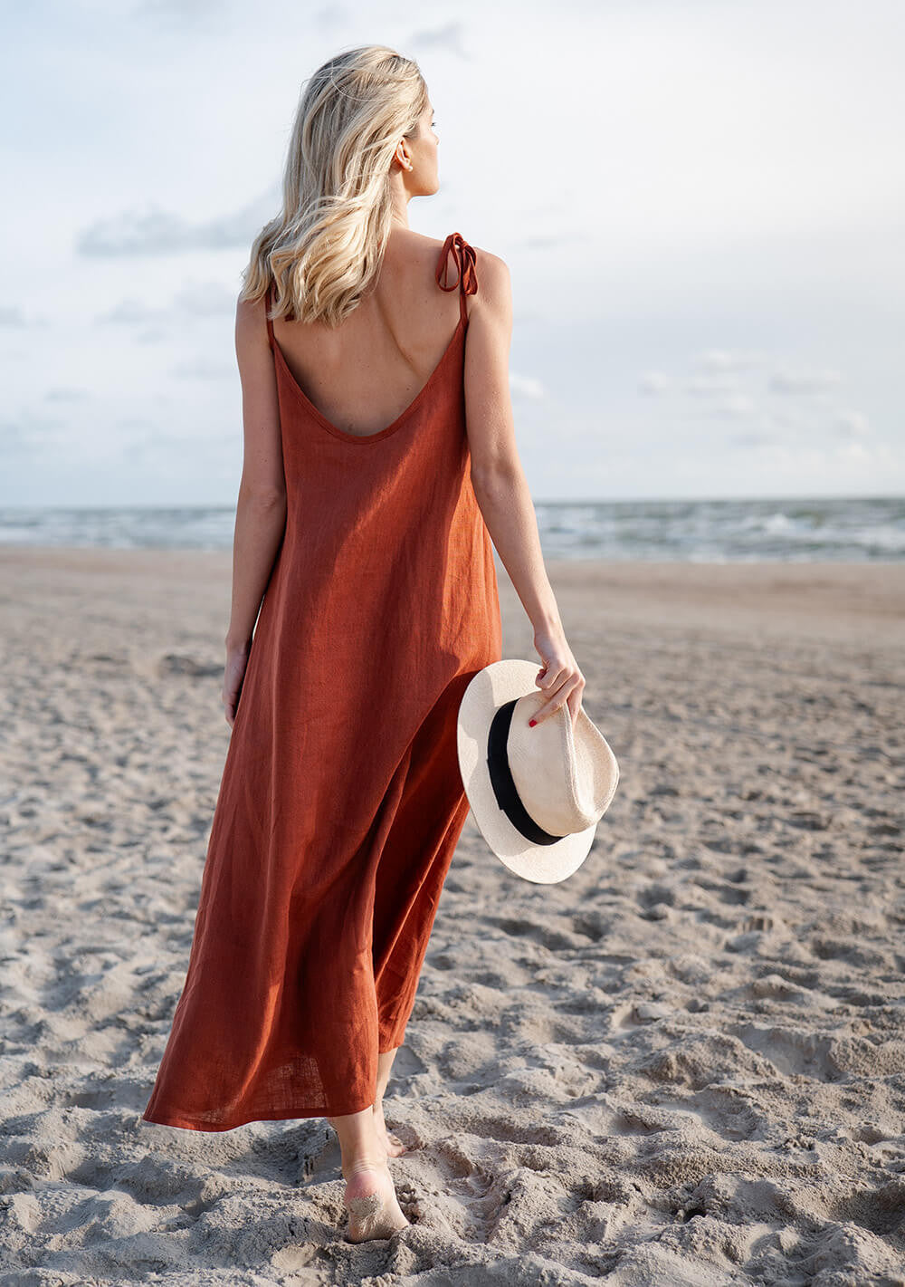 Open back linen maxi dress Winona