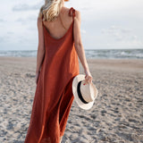 Open back linen maxi dress Winona