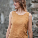Open back linen top Leigh