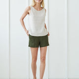 Open back linen top Leigh