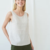 Open back linen top Leigh