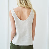 Open back linen top Leigh