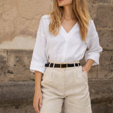 Pleated linen shorts Sydney